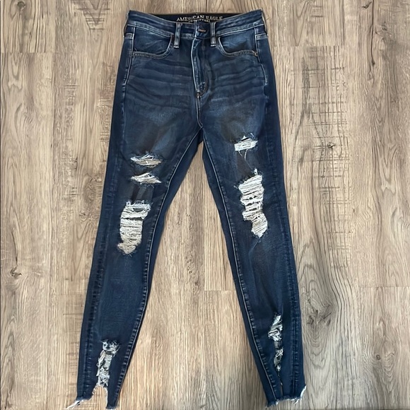 American Eagle Outfitters Women's Distressed Blue Jeans - Picture 1 of 4